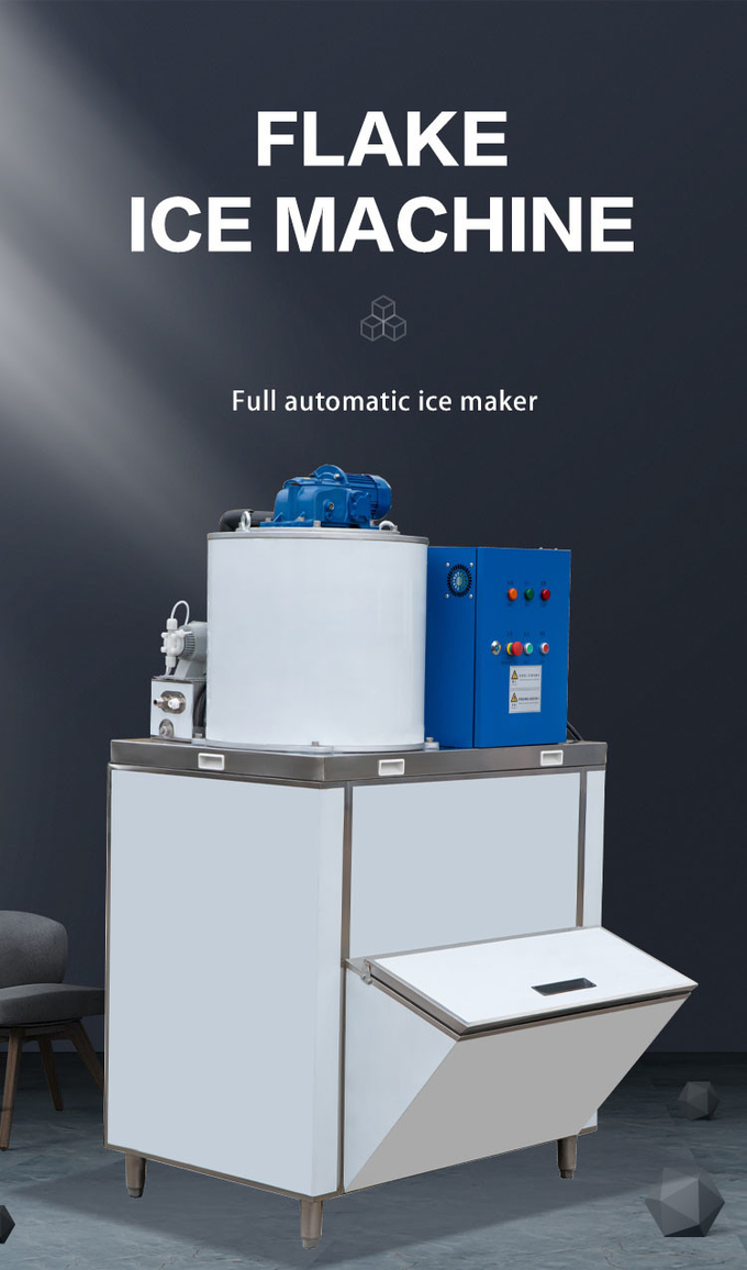 เครื่องทำน้ำแข็งเกล็ดอุตสาหกรรม 500 กก. / 24 ชม. อัตโนมัติ R404a Commercial Snow Cone Maker 0