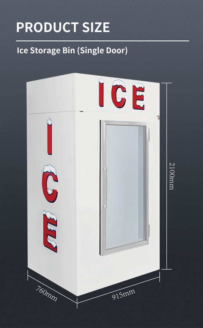 ละลายน้ำแข็งอัตโนมัติผนังเย็นผู้ค้าน้ำแข็งกลางแจ้งตู้ไอศครีมสแตนเลส 6