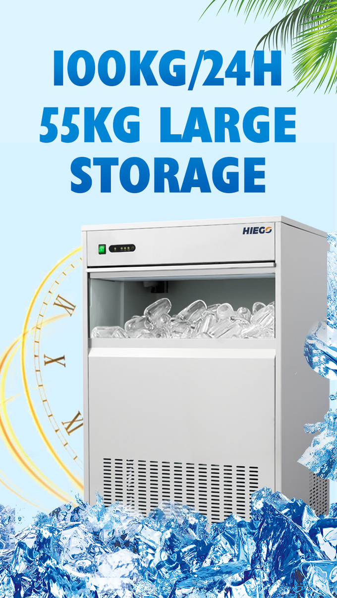 Commercial Nugget Ice Machine แบบพกพา 100 กก. Air Cooling Bullet Ice Maker สำหรับบ้าน 1