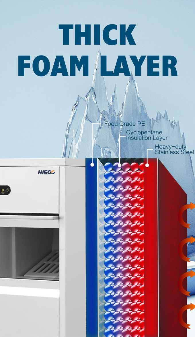 Frost Free Commercial Nugget Ice Machine 100 Kg 700w Bullet Ice Cube Machine 3