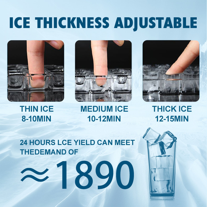 เครื่องทำน้ำแข็งก้อนที่ให้ผลผลิตสูงและเกรดอาหาร 80.90 กก. เครื่องทำน้ำแข็งอัตโนมัติเต็มรูปแบบ 120 กก. 100 กก. 4