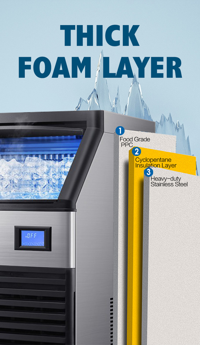 120KG Commercial Nugget Ice Maker Air Cooling High Output R404a เครื่องทำน้ำแข็งอัตโนมัติ 3