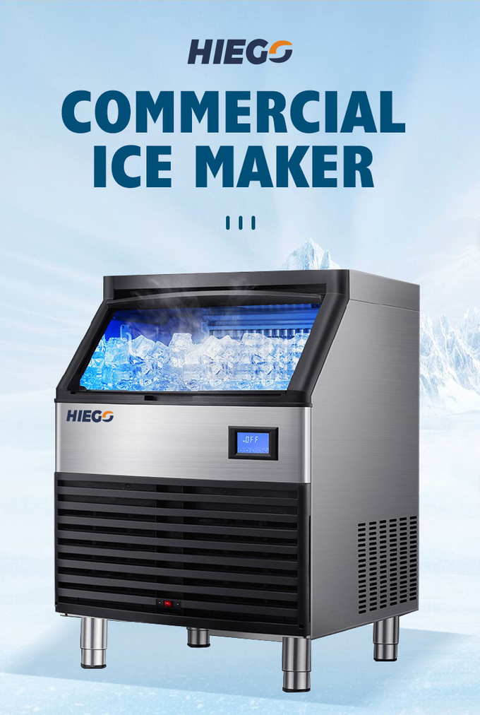 เครื่องทำน้ำแข็งอัตโนมัติ ABS สแตนเลสเครื่องทำน้ำแข็งบล็อกสำหรับร้านขายเครื่องดื่ม 0