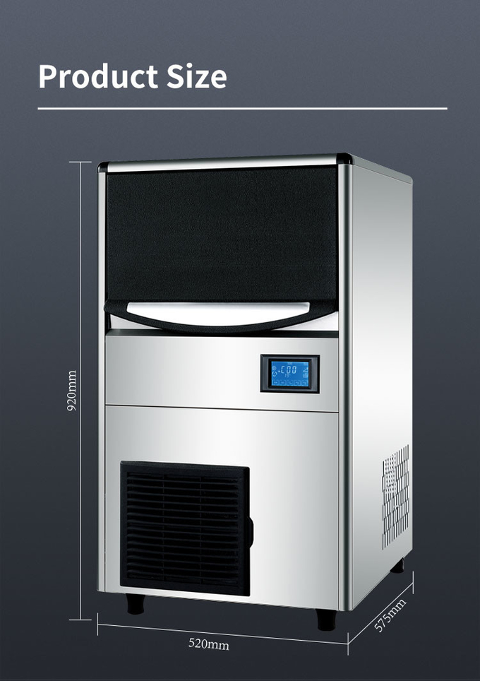 ใช้ในบ้านโรงงาน 60KG/24H Cube Ice Maker Machine เครื่องทำน้ำแข็งอัตโนมัติเต็มรูปแบบ 6