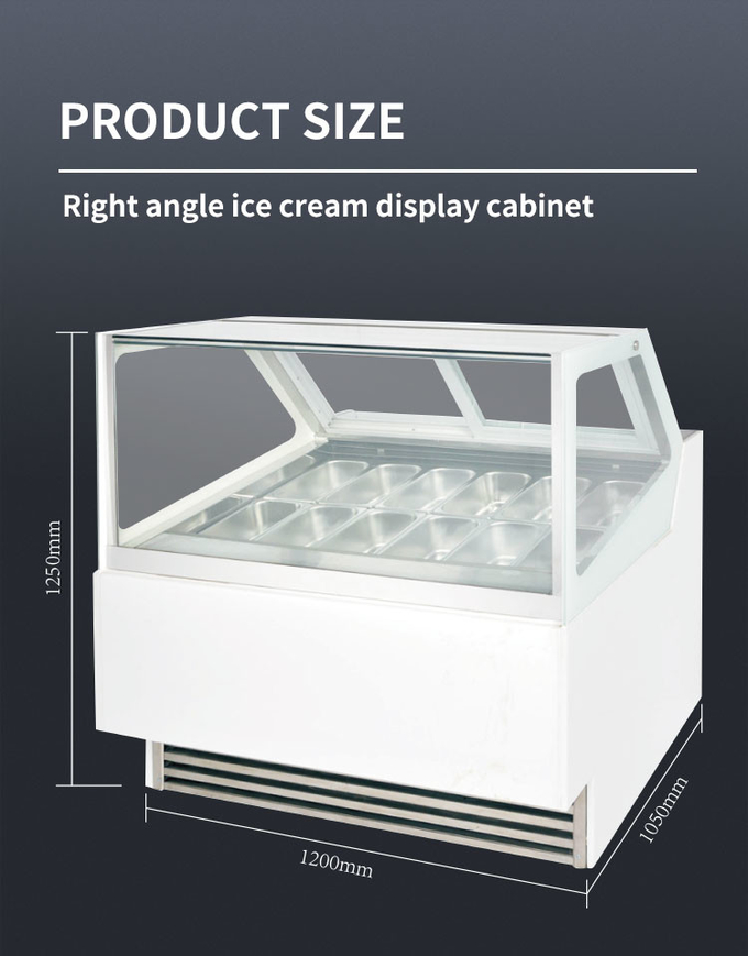 ตู้โชว์ไอศกรีมเชิงพาณิชย์ 50-60hz ตู้แช่เจลาโต้ 1