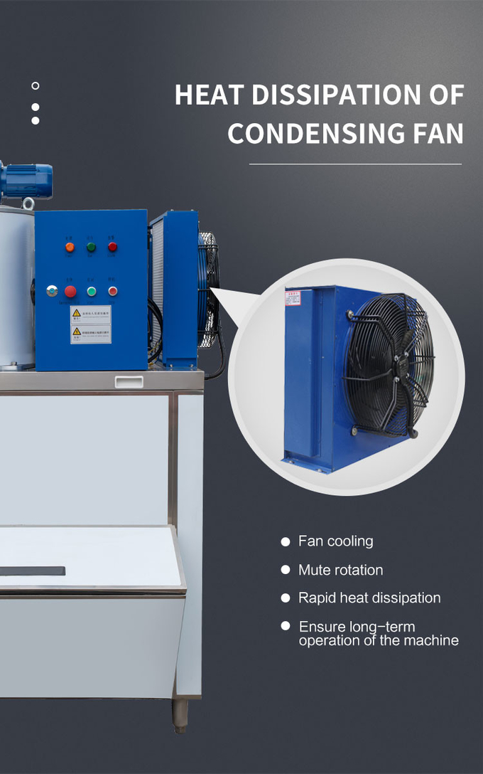 Air Cooling 500kg Flake Ice Maker Countertop สำหรับเครื่องกำเนิด R404a เชิงพาณิชย์ 5