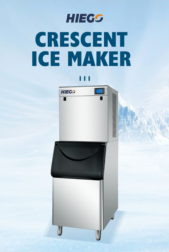 เครื่องทำน้ำแข็งวงเดือน 200 กก. บาร์เครื่องดื่มเครื่องทำน้ำแข็งกาแฟอากาศเย็น 1