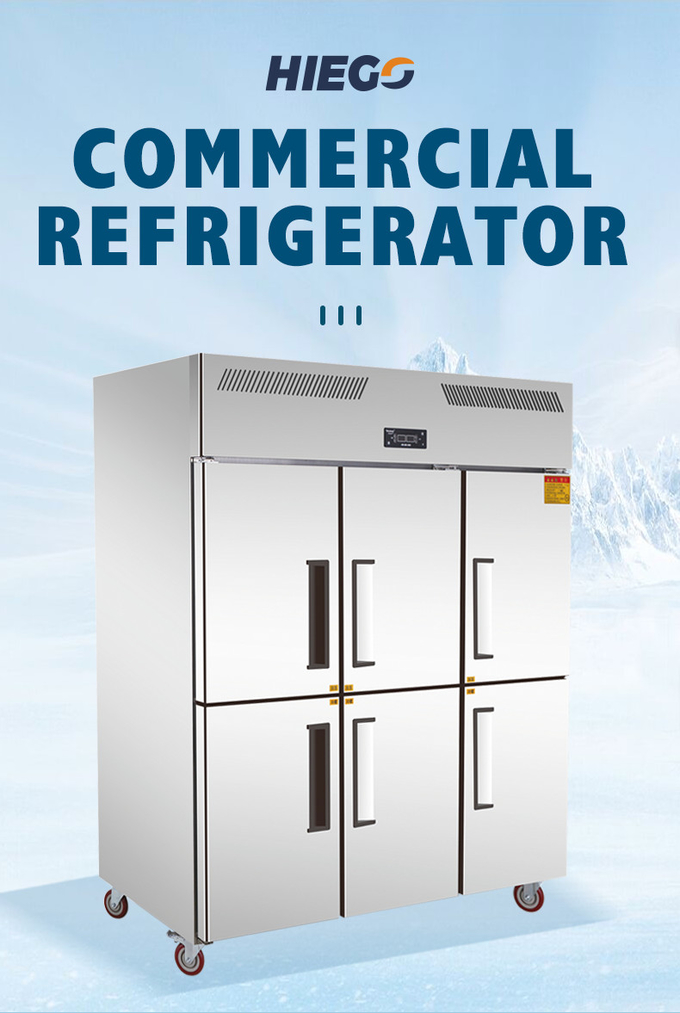210W 500L Double Doors Upright Freezer อุปกรณ์ทำความเย็นเชิงพาณิชย์ 2